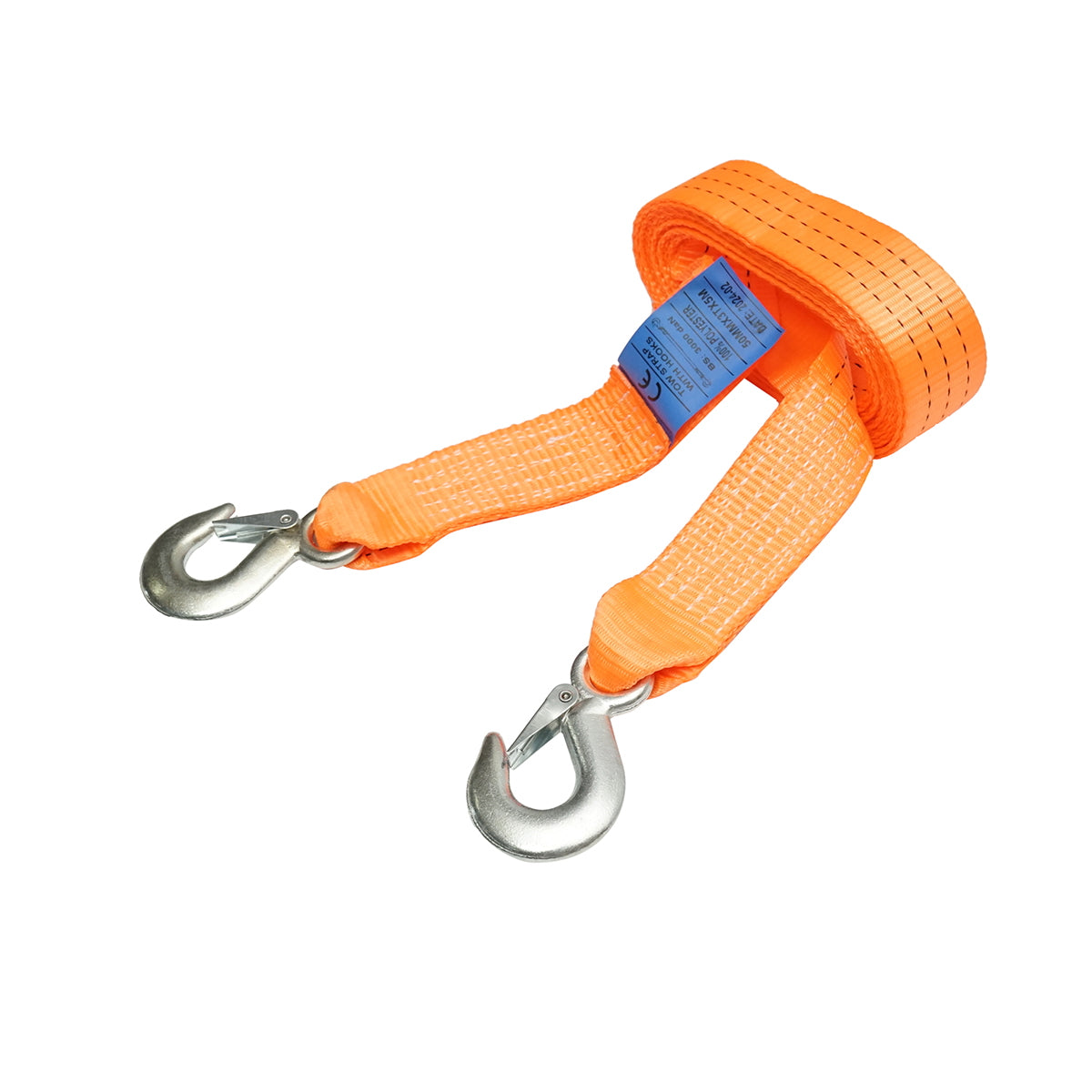 5m x 45mm towing strap 5T hook with safety Breckner Germany